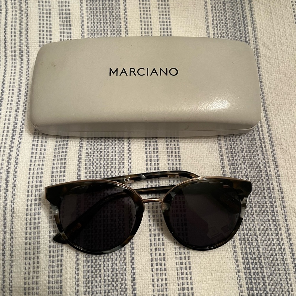 Marciano Tortoiseshell Round Sunglasses with Gold Bridge